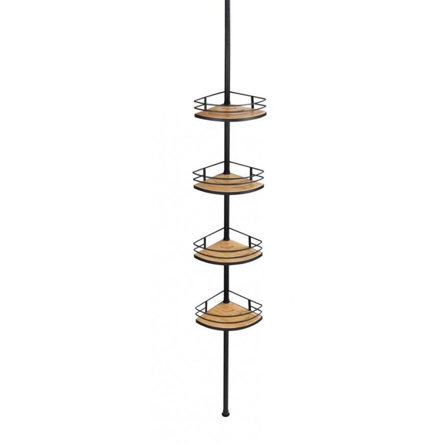 WENKO 24756100 plaukts Brīvi stāvošs Bamboo, Nerūsējošs tērauds Melns, Koks – 3