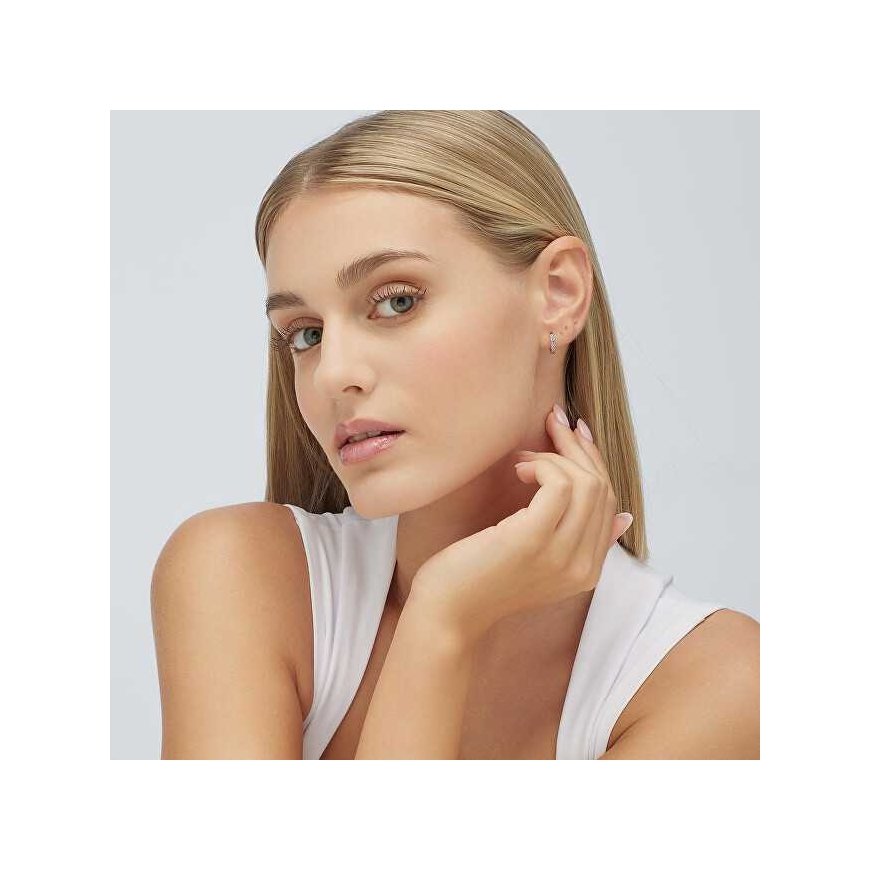 Brosway Fancy Magic Purple FMP85 silver hoop single earring