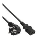 InLine power cable, CEE 7/7 angled / 3pin IEC C13 male, 5m