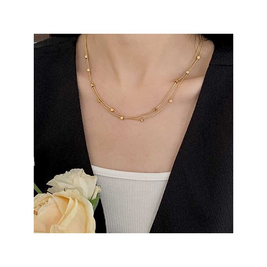 Troli Double Gold Plated Cube Necklace – 3