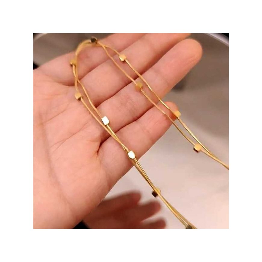 Troli Double Gold Plated Cube Necklace – 5