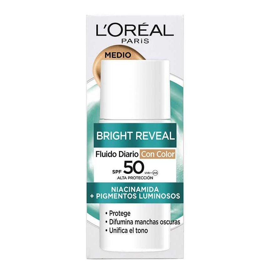 L'Oreal BRIGHT REVEAL NIACINAMIDE päivittäinen neste SPF50 medium 50 ml