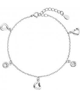 Evolution Group Silver bracelet with Swarovski crystals white heart 33110.1
