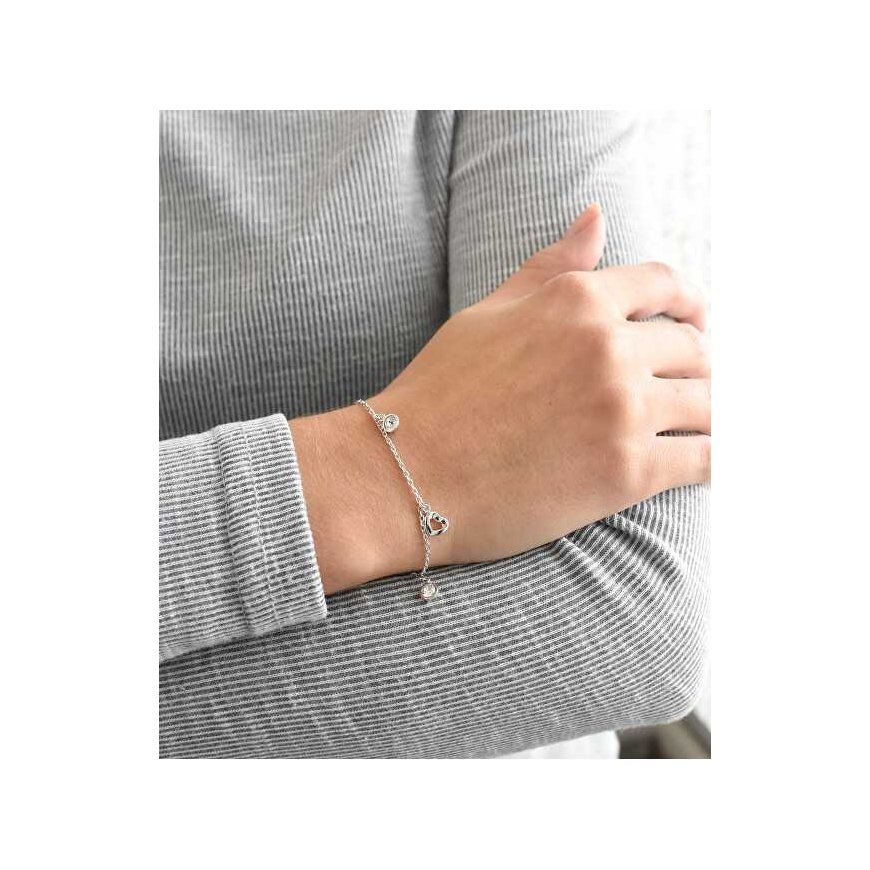Evolution Group Sidabrinė apyrankė su Swarovski kristalais balta širdelė 33110.1 – 2