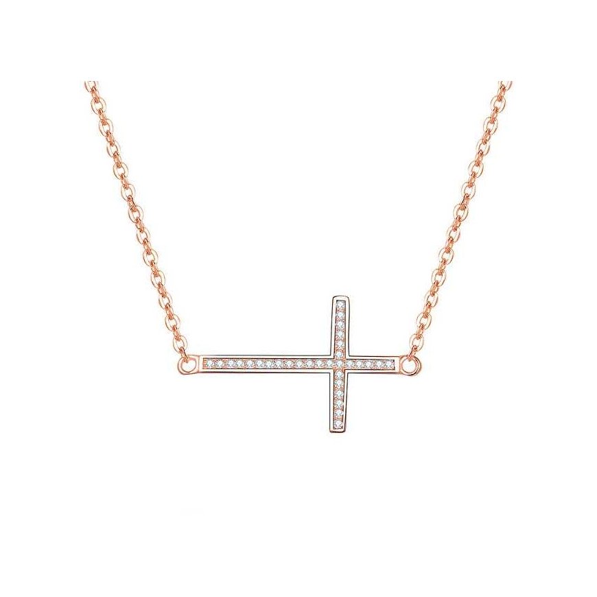 Beneto Rose gold plated silver necklace