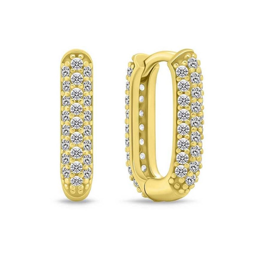 Brilio Silver Brilio Silver Gold Plated Sparkling Earrings with Zirconia EA1023Y