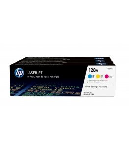 HP 128A, Упаковка 3шт, Оригинальные лазерные картриджи LaserJet, Голубой/Пурпурный/Желтый