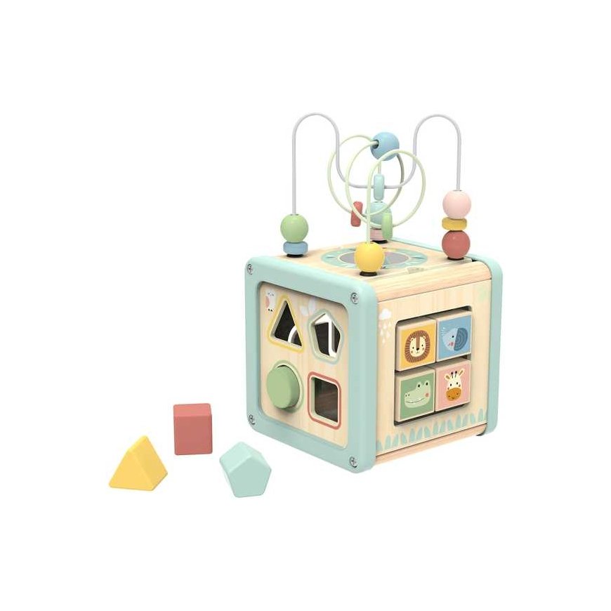 WOOPIE Green Wooden Activity Cube Multifunctional Educational Sorter – 4