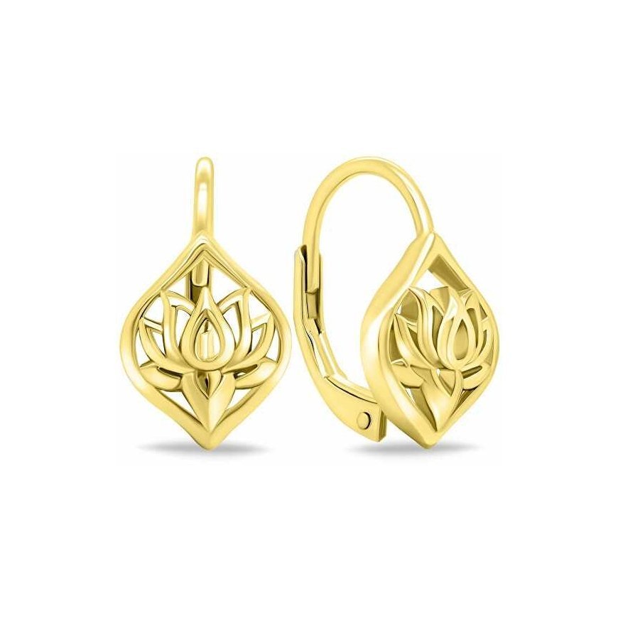 Brilio Silver Beautiful gold plated dangle earrings EA700Y