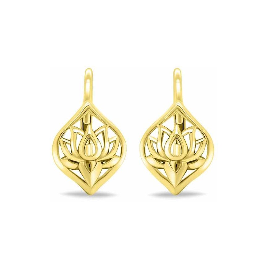Brilio Silver Beautiful gold plated dangle earrings EA700Y – 2