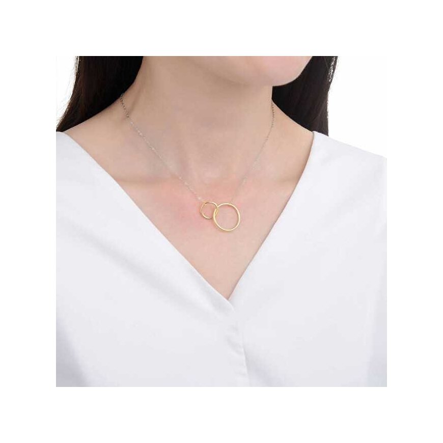 Moiss Stylish two-tone necklace Circles N0000289 – 2
