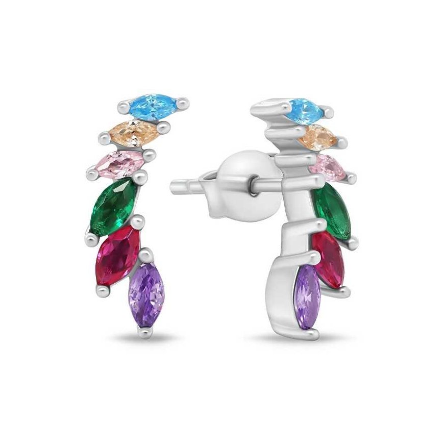 Brilio Silver Brilio Silver Original silver earrings with colored zircons EA942WRBW