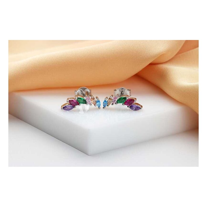 Brilio Silver Brilio Silver Original silver earrings with colored zircons EA942WRBW – 3