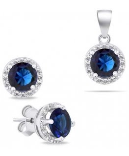 Brilio Silver Brilio Silver Sparkling hopea korusetti zirkoneilla SET230WB (korvakorut, riipus)