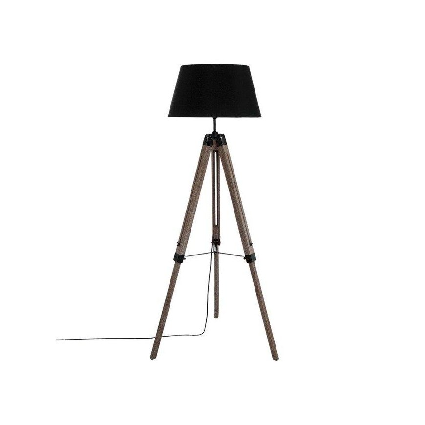 Dekoracja Domu Lamp Puinen lattiavalaisin RUNO seisomavalaisin varjostimella - musta väri, korkeus 145 cm – 2