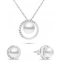 Brilio Silver Brilio Silver Elegant authentic pearl jewelry set SET251W (earrings, necklace) Brilio Silver Brilio Silver Elegant authentic pearl jewelry set SET251W (earrings, necklace)
