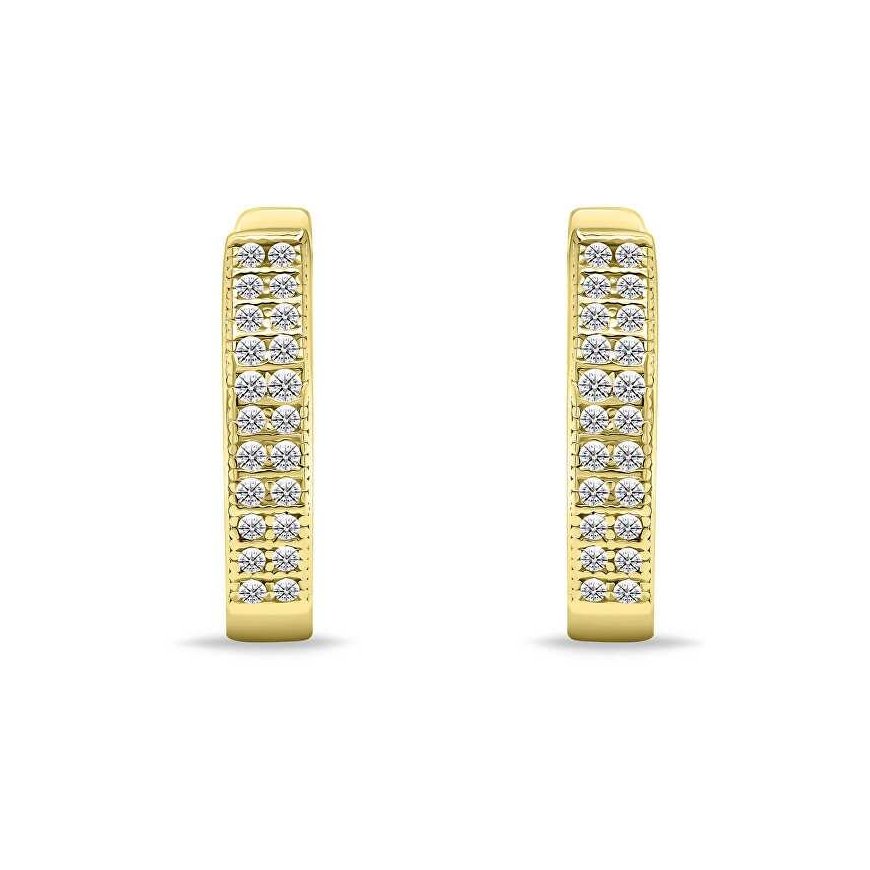 Brilio Silver Brilio Silver Timeless gold-plated earrings with zircons EA657Y – 2