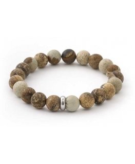 Bennett's Lava Stone and Jasper Bead Bracelet MINK108