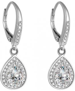Beneto Silver earrings with crystals AGUC1836
