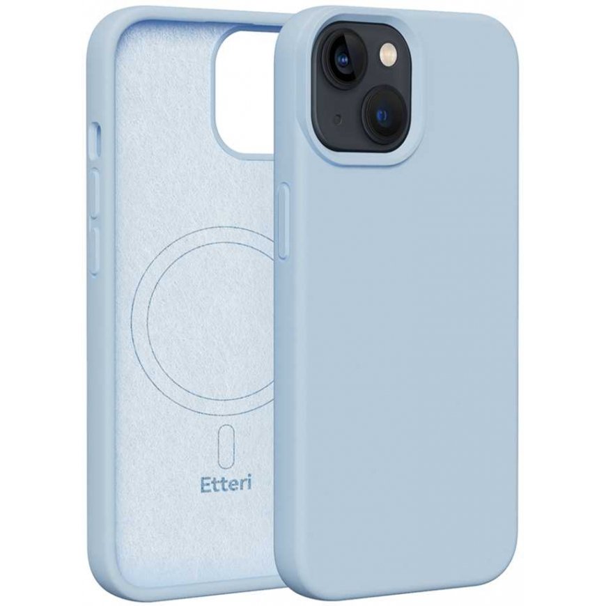 Dėklas Telforceone Etteri Silicone Mag Apple iPhone 13 6,1" žydros spalvos