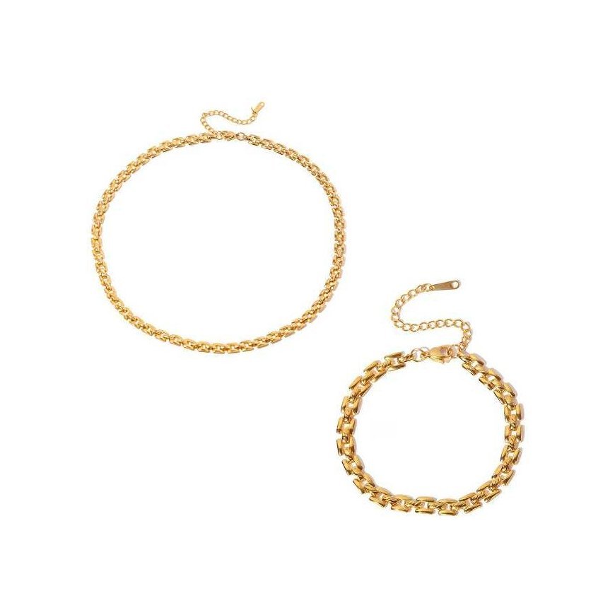Troli Elegant women`s gold-plated jewelry set