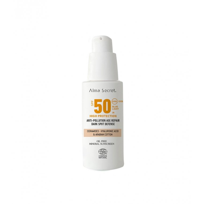 Alma Secret Solar kasvovoide värillä Spf50 Sand, 50 ml