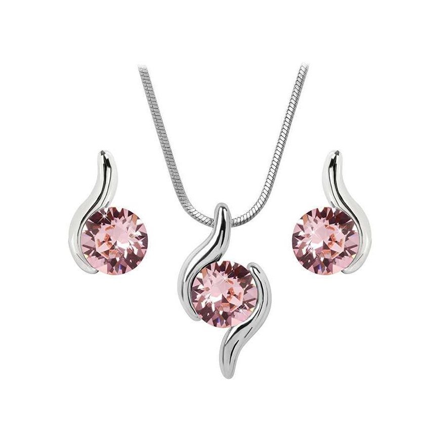 Levien Matching Chaton Wave Light Rose kaulakoru ja korvakorut
