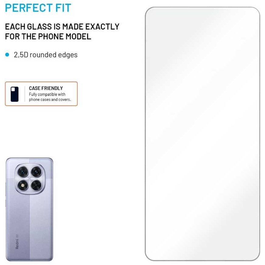 Fixed Screen Protector | Xiaomi | Redmi Note 14 5G | Tempered Glass | Clear | 2.5D – 3