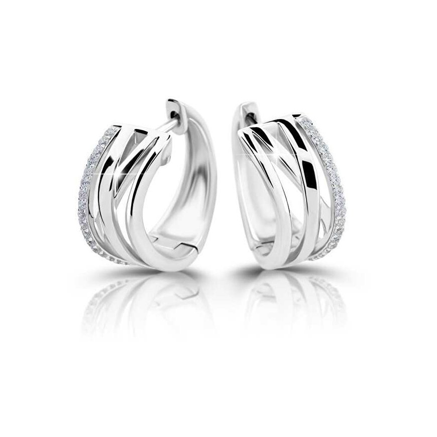 Modesi Charming sidabrinis apvalūs auskarai M23077