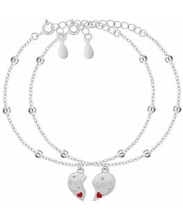 Brilio Silver Silver bracelet set for sisters SET278W (2x bracelet)
