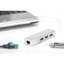 Digitus DA-70250-1 док-станция для ноутбука USB 3.2 Gen 1 (3.1 Gen 1) Type-A Серебристый, Белый