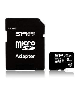 Silicon Power Elite 8GB microSDHC UHS-I Klases 10
