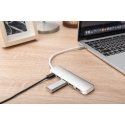 Digitus DA-70242-1 interfeisa centrmezgls USB 3.2 Gen 1 (3.1 Gen 1) Type-C 5000 Mbit/s Sudrabs