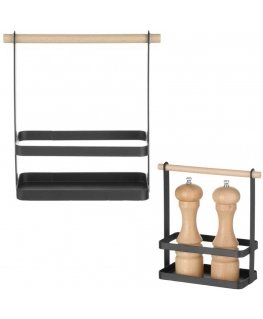 Table spice organizer, Hendi, black/brown
