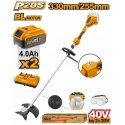 Ingco CSTLI200285 cordless brushcutter incl. 2pcs battery and charger