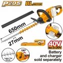 Ingco CHTLI40028 cordless hedge trimmer without battery and charger