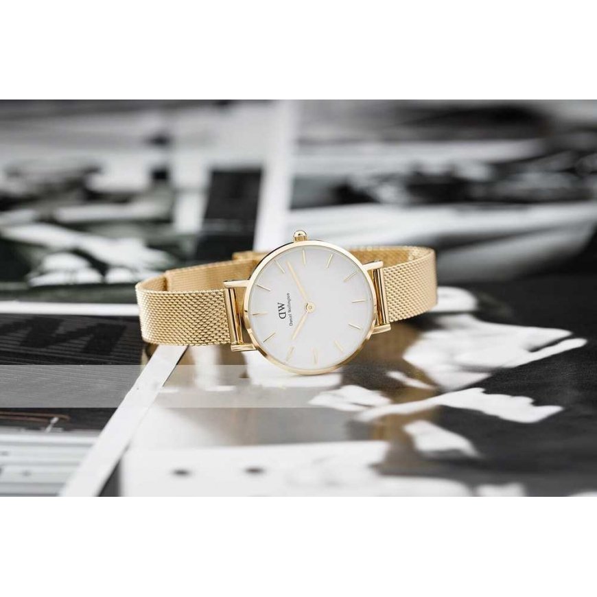 daniel wellington moteriškas laikrodis dw00100350 - petite evergold 28mm – 2