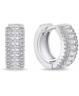 Brilio Silver Non-slip silver earrings with zircons EA774W