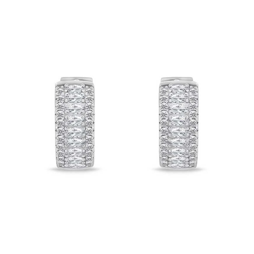 Brilio Silver Non-slip silver earrings with zircons EA774W – 2