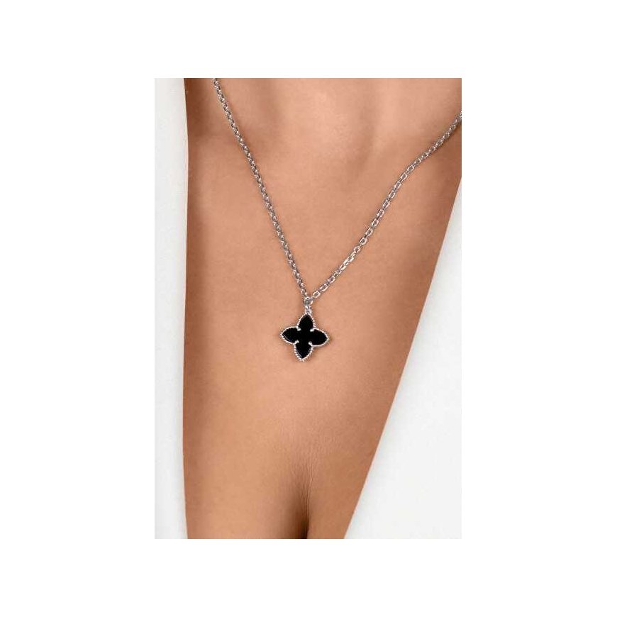 Brilio Silver Gold Plated Flower Necklace for Women NCL193YBC – 3