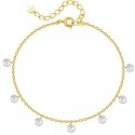 Troli Gold-plated anklet with crystals Troli Gold-plated anklet with crystals