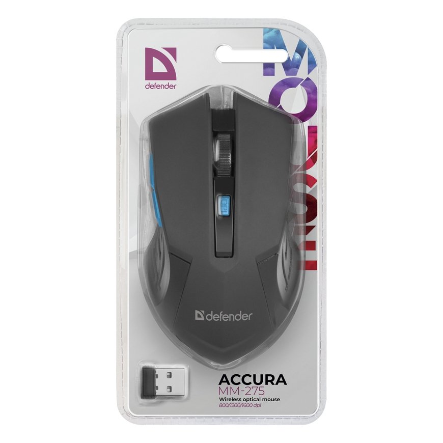 Defender ACCURA MM-275 hiir Kontor Parempoolne Raadioside Optiline 1600 DPI – 4