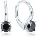 Beneto Elegant hopeakorvakorut mustilla zirkoneilla AGUC2255 Beneto Elegant hopeakorvakorut mustilla zirkoneilla AGUC2255