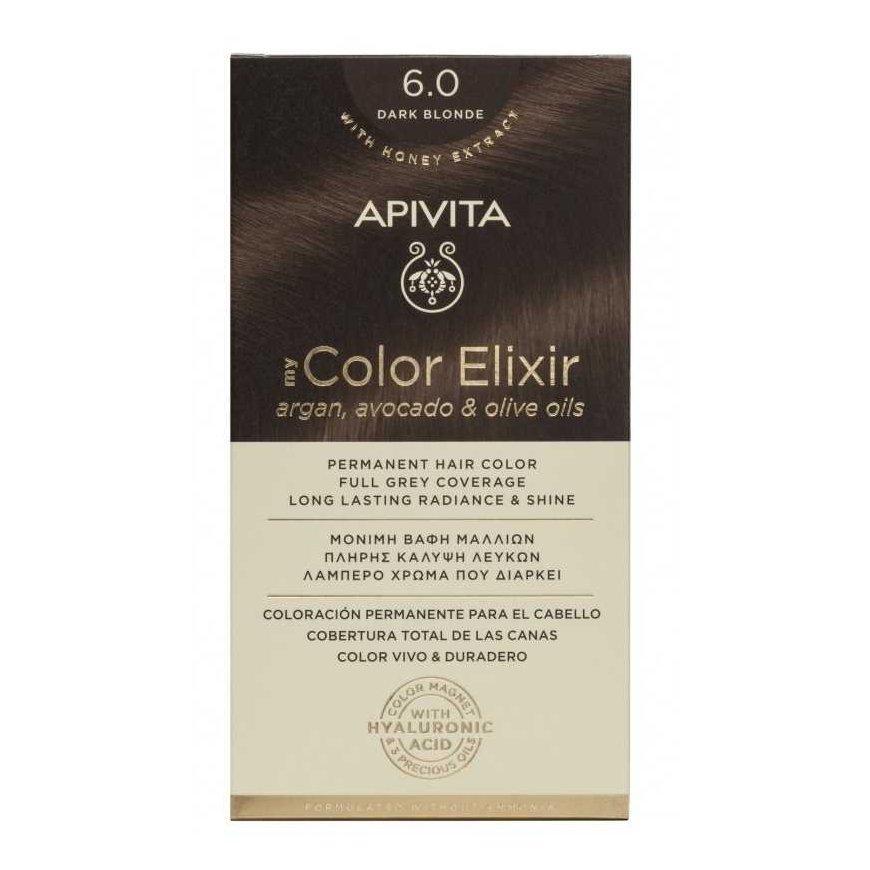Pysyvä hiusväri Apivita MY COLOR ELIXIR, 6.0 Dark Blonde