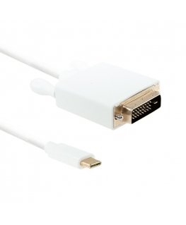 Qoltec 50416 видео кабель адаптер 1 m DVI USB C Белый