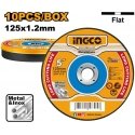 Ingco MCD121255 Metallileikkauslaikka, 125x1,2 mm, 10 kpl sarja