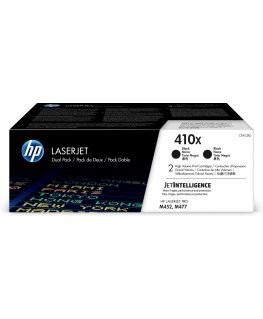 HP 410X, Упаковка 2 шт., Оригинальные лазерные картриджи LaserJet увеличенной емкости, Черные