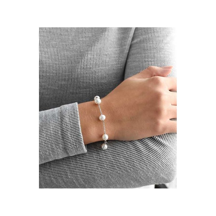 Evolution Group Silver bracelet with real pearls Pavon 23008.1 – 2