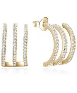 Beneto Fashion paauksuoti auskarai su cirkoniais AGUP3301-GOLD