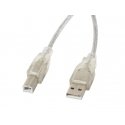 Lanberg CA-USBA-12CC-0030-TR USB-kaabel USB 2.0 3 m USB B Läbipaistev Lanberg CA-USBA-12CC-0030-TR USB-kaabel USB 2.0 3 m USB B Läbipaistev
